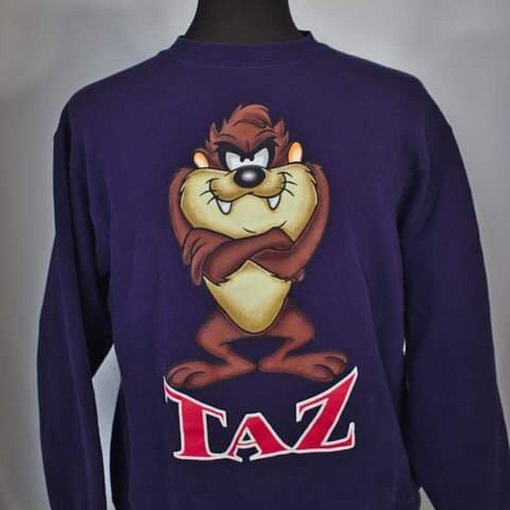 Vintage Taz Manian Devil crew neck size Large Navy